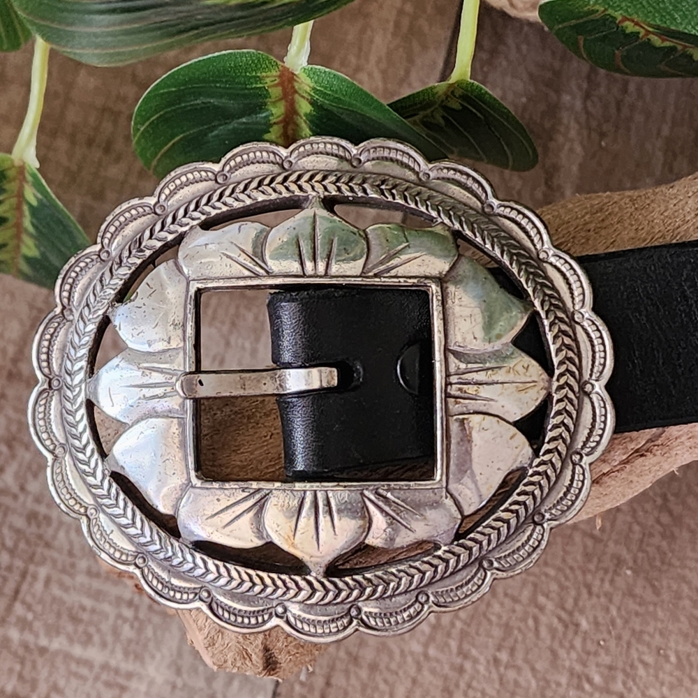 Brighton Black Leather Sunflower Concho Belt - Picture 7 of 15